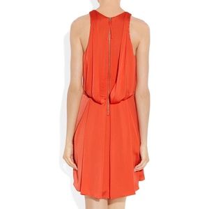 Rebecca Taylor Hammered Satin Mini Dress FLAME